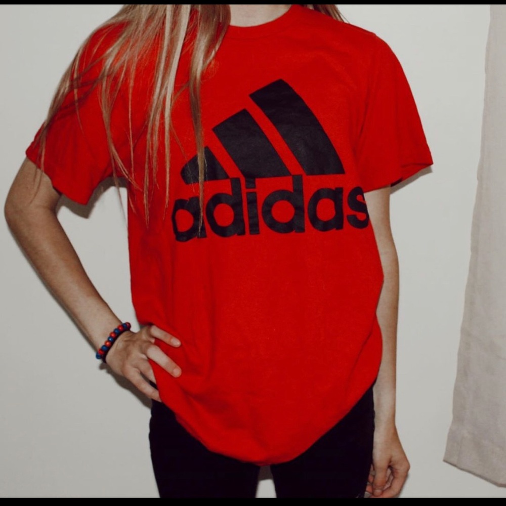 red adidas tshirt